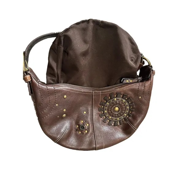 Vintage Coach Mia Soho Brown Leather Studded Starburst Hobo Bag 10062 W/ Hangtag - Image 8