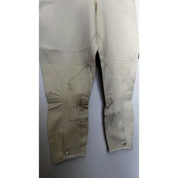 1970s Vintage Equestrian Riding Breeches Cream XXS XS Side Zip Jodhpurs - Image 13