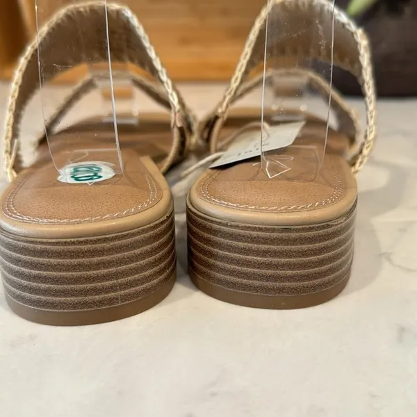 JOIE CHIARA SANDALS SLIP ON nude slight heel bohemian festival neutral size 8 - Image 5
