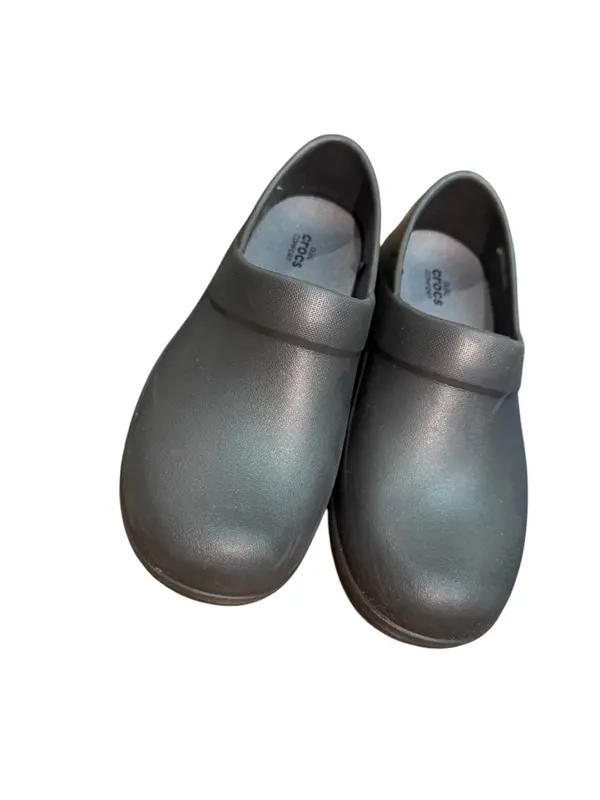 CROCS black Slip-On Mule Clogs anti slip work comfort shoe sz 7 lightweight - Image 2
