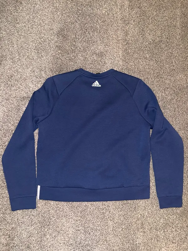 Adidas 3S Perf Swts Sweatshirt Size L Tech Indigo White - Image 2