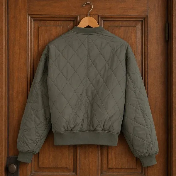 Thread & Supply Green Quilted Bomber Jacket Women - Image 2