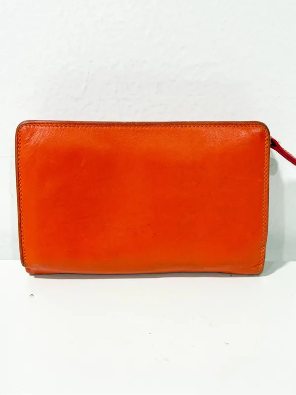 mywalit RED ORANGE GENUINE LEATHER ID CARD COIN HOLDER BILL BIFOLD WALLET PURSE - Image 4