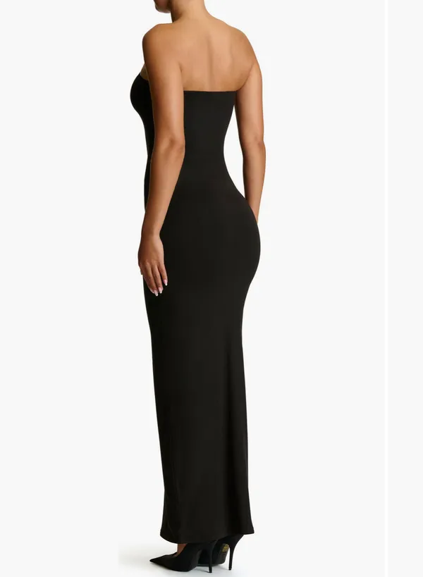 Naked Wardrobe Strapless Shirred Sheer Mesh Body-Con Dress Small - Image 5