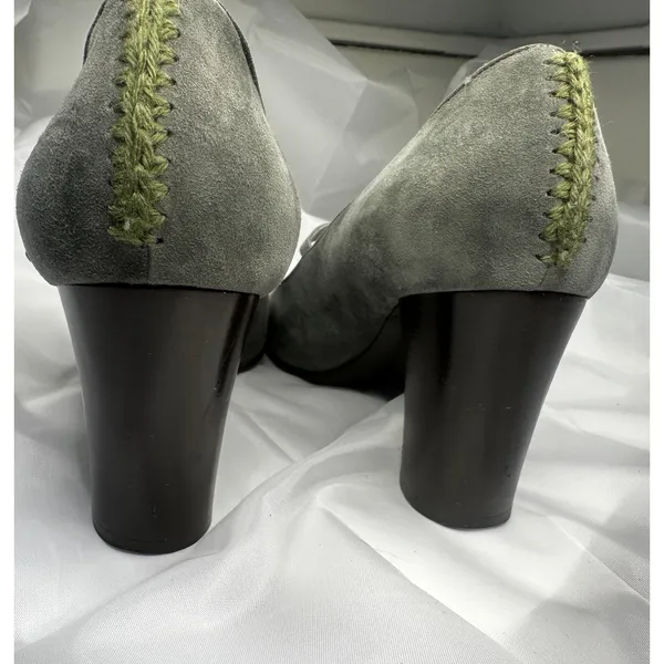 Hugo Boss Taupe Suede Mary Jane Block Heels - Image 7
