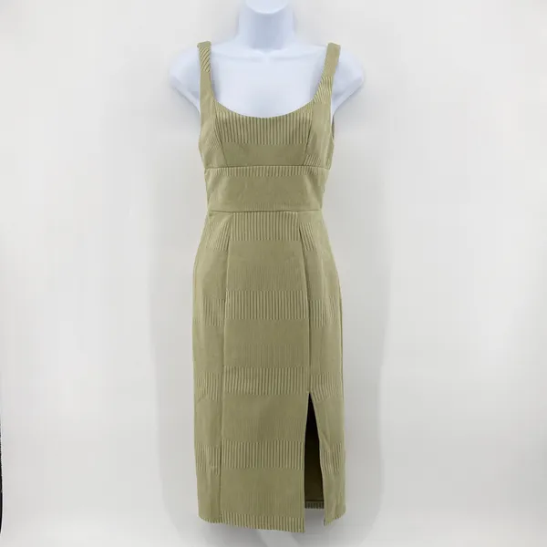 Hello Molly Give Me One More Minute Midi Dress NWT US 2 XS Olive Green‎ Low Back - Image 3