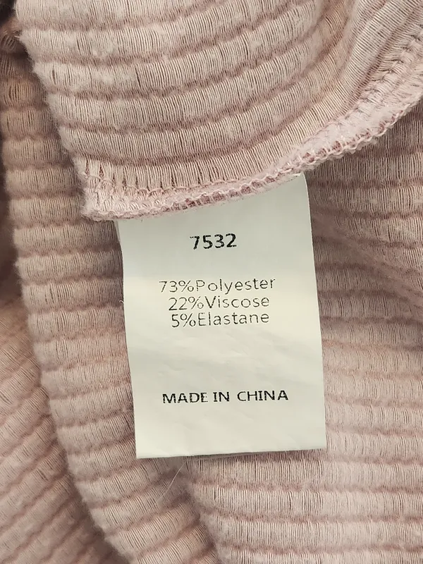 Kirundo Dusty Pink Ribbed Knit Oversized V-Neck Top Size XL - Image 9