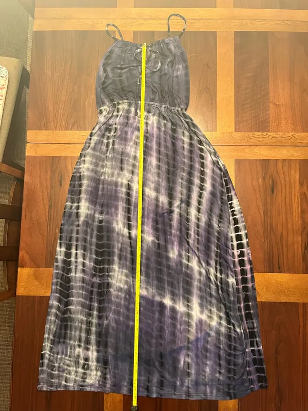 Purple and White Tie Dye Maxi Dress Size Medium - Image 5