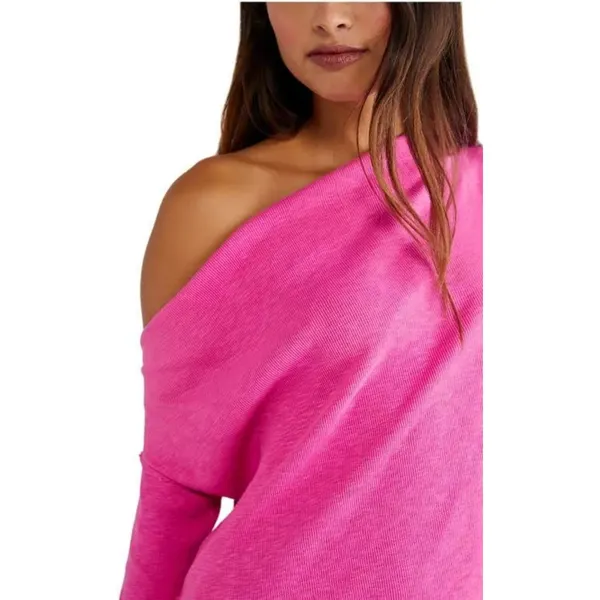We The Free Get Together Off Shoulder Top Size Small Pink Slouchy Oversized - Image 3