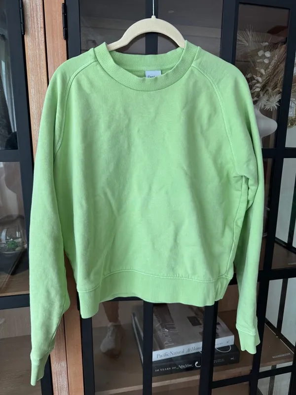 Outdoor Voices crewneck Jade Terry Green Sweatshirt Pullover Top lime - Image 8