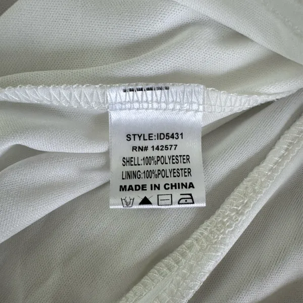 IRIS White Mesh Grecian Homecoming Dress Gown Size Medium FLAW - Image 14