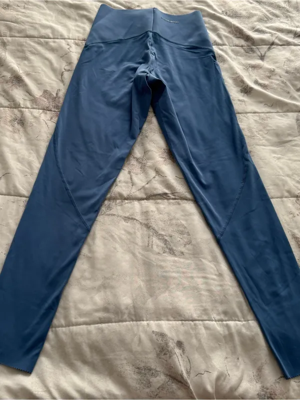 Oysho Sport Comfortlux deep blue High-Waist lettuce hem Performance Leggings, XS - Image 16