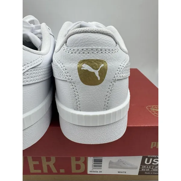 PUMA Court Sneaker, White, Women's Casual Low Top Leather Shoes Size 9 - Image 6