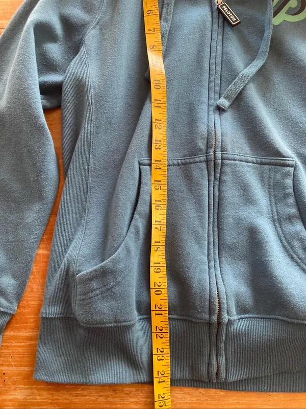 Peloton Digi Bloom Lightweight Teal Full Zip Hoodie Medium Woman’s - Image 6