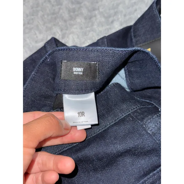 Express High Rise Skinny Jeans Dark Wash Denim Classic‎ Style Size 10 - Image 5