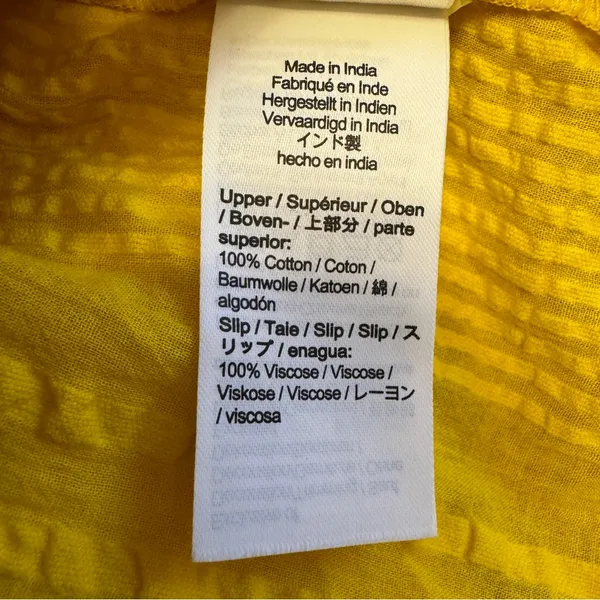 J.Crew Ruffle-Trim‎ Tiered Dress Cotton Dobby Yellow Size small Beach Summer - Image 6