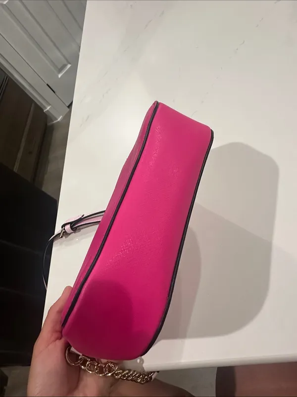 trina by Trina Turk Two Tone Pink Color Block Crossbody Purse Bag - Image 5