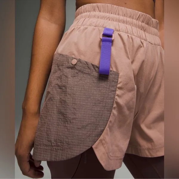 Lululemon Drop-In Pocket High-Rise Hiking Shorts Outdoor 5" Pink Clay Tan 2 - Image 2