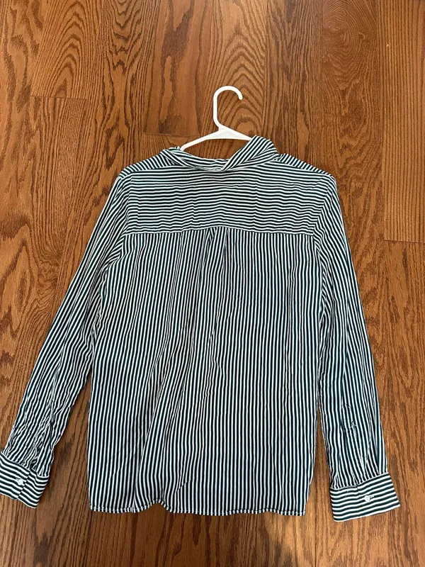 Pull & Bear Striped Button-Up Blouse - Image 3