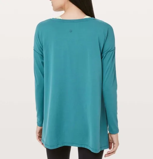 Lululemon Teal Blue Hit Unwind Long Sleeve Top - Image 3