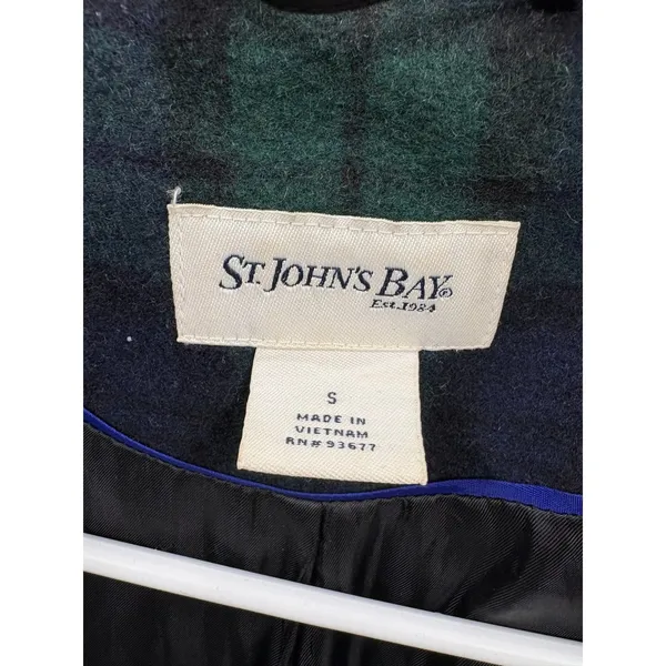 St.‎ John's Bay Women's Plaid Peacoat Preppy Academia Y2K Wool Blend Outerwear S - Image 4