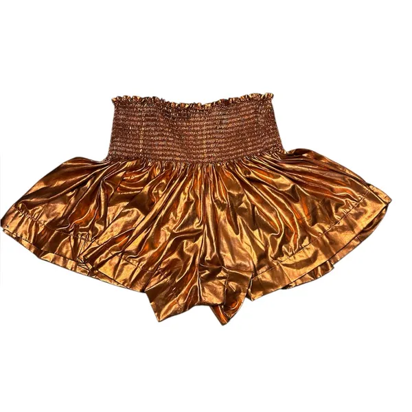 Queen of Sparkles Orange Metallic Swing Shorts - Image 4