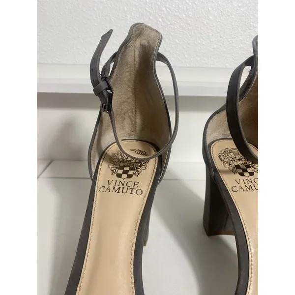Vince Camuto Corlina Gray Suede Leather Dress Sandal Block Heel Womens Size 7.5M - Image 7