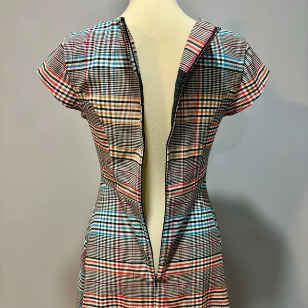 Anthropologie Plaid Fit Flare Dress Fall Hipster Skater Twee Mod Indie Grunge 4 - Image 8