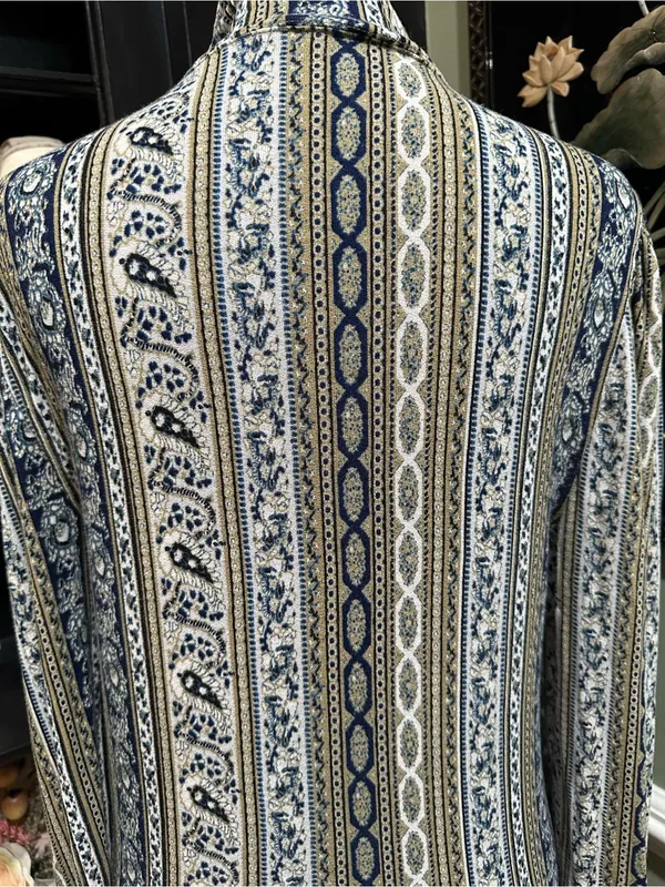 Free People “Donatella” Mock Turtleneck Paisley + Stripe Top – Size Medium - Image 12