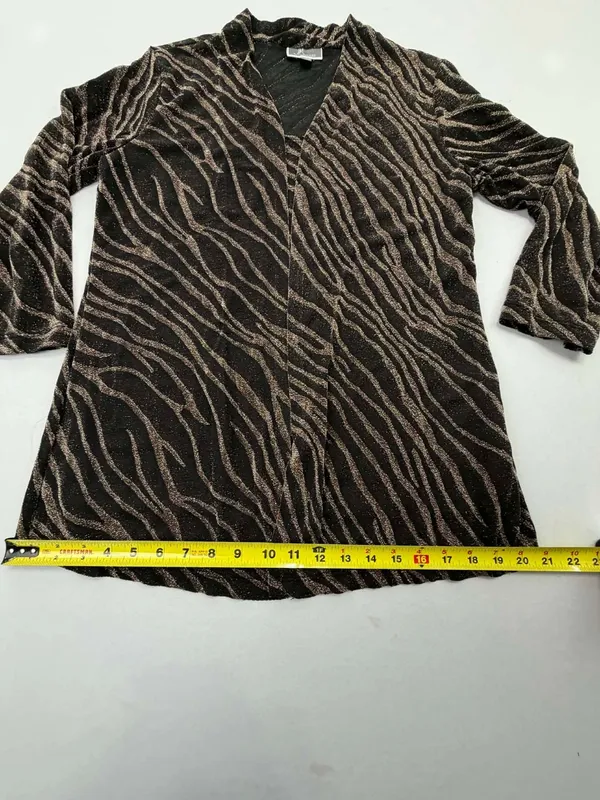 JM Collection Petite Women's Black & Gold Metallic Zebra Print 2-Piece - Image 8