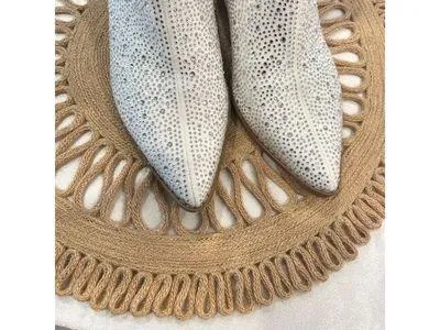 Lulus x Matisse Spirit Silver Rhinestone Pointed Toe Ankle Booties Size 7M - Image 4