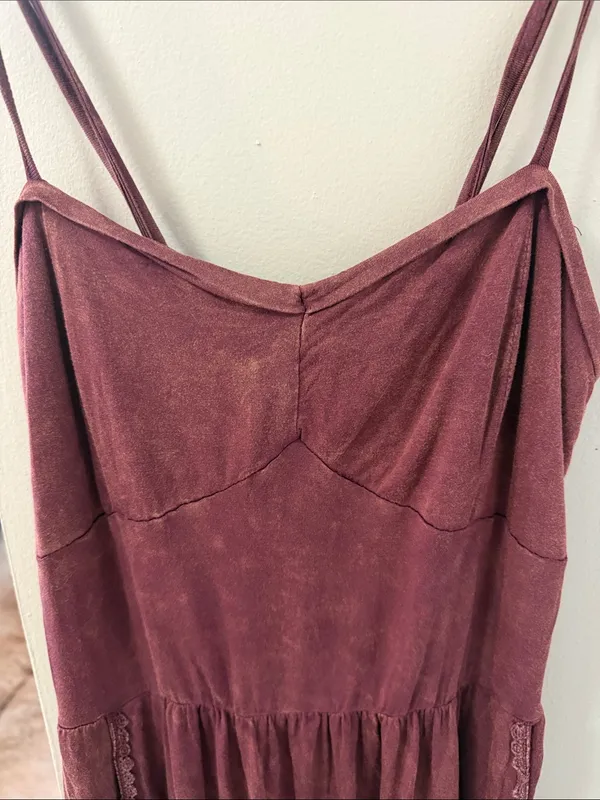 $78 NWOT POL Acid Wash Boho Western Mini Dress S - Image 4