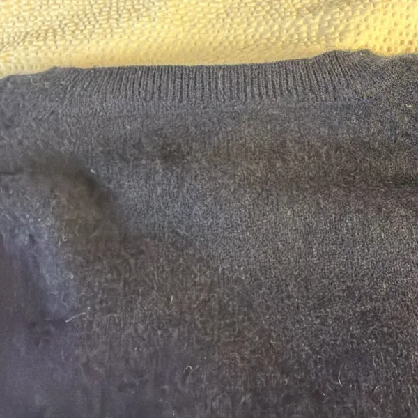 Button Down Navy V-Neck Cashmere Sweater Xl Women's - Image 7