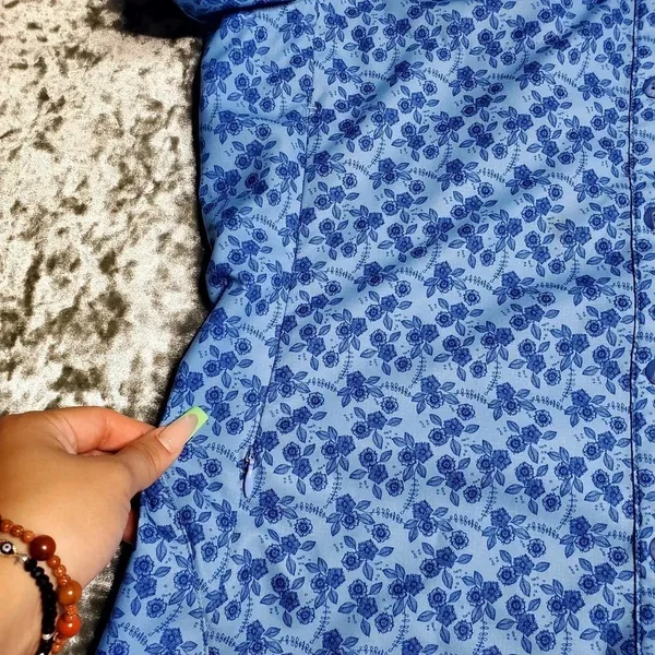 REI Co-op Sahara Blue Floral‎ Shirt - Image 3