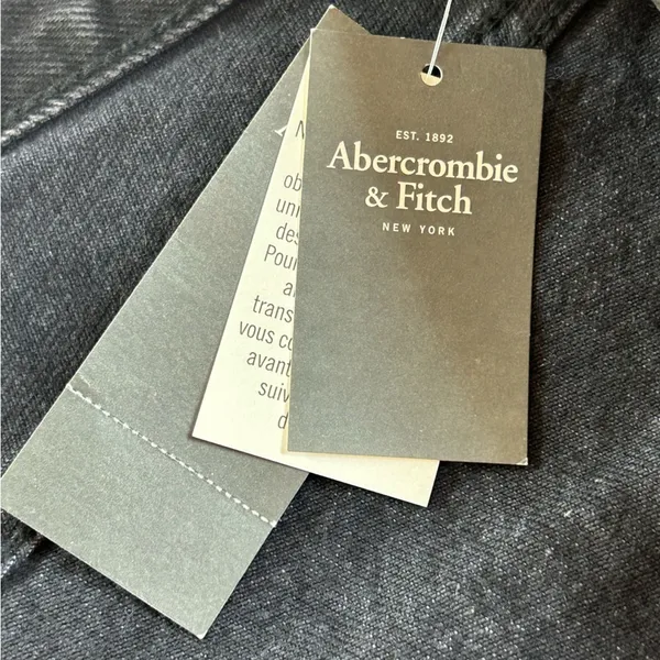 Abercrombie Zoe Black Denim Front Zip Mini Skirt 24 NWT Frayed Distressed A Line - Image 15