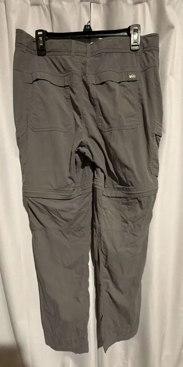 REI Co-op Convertible Pants Size 12 Gray Hiking Zip Off Cargo - Image 4