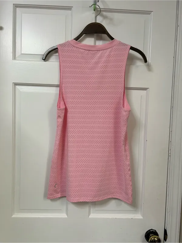 Women’s Pink Eyelet Performance Tank Top Size M - Image 2