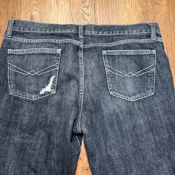Y2K Gap Jeans Womens 16 Faded Black Distressed Low Rise 100% Cotton Denim Skinny - Image 9