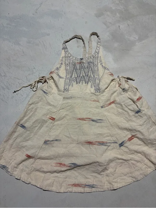 Free people arizona mini Boho Embroidered Cream dress XS - Image 2