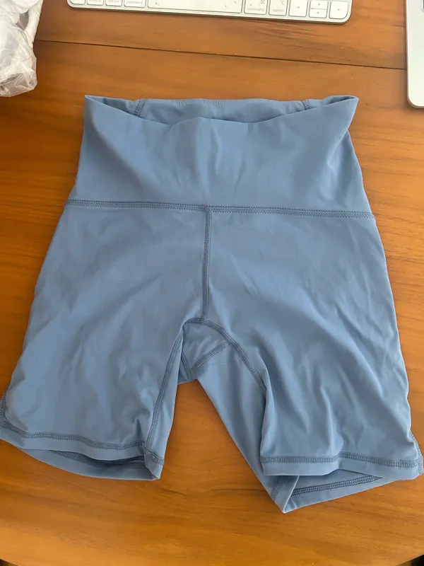Lululemon DUSTY BLUE High Rise Biker Shorts - Image 4