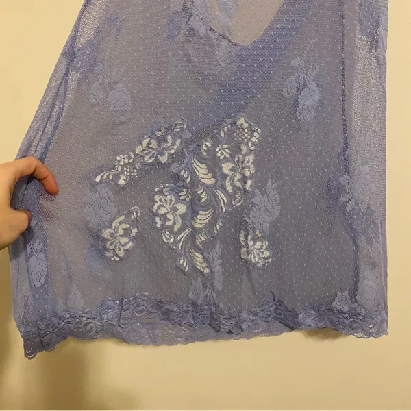 Frederick's of Hollywood Blue/Purple Lace Lingerie Babydoll size Medium - Image 3