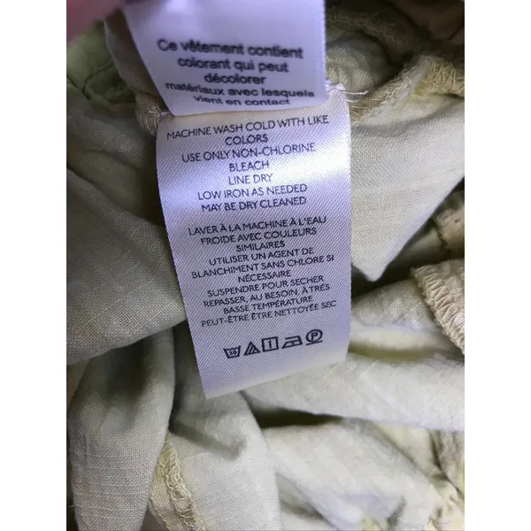 Free People Shorts Women Medium Yellow Linen Blend Tie Waist Utility Casual - Image 6