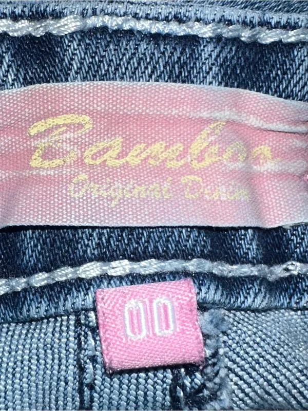 VTG Y2K Style Bamboo Low Rise Flare / Bootcut Jeans Size 00 - Image 5