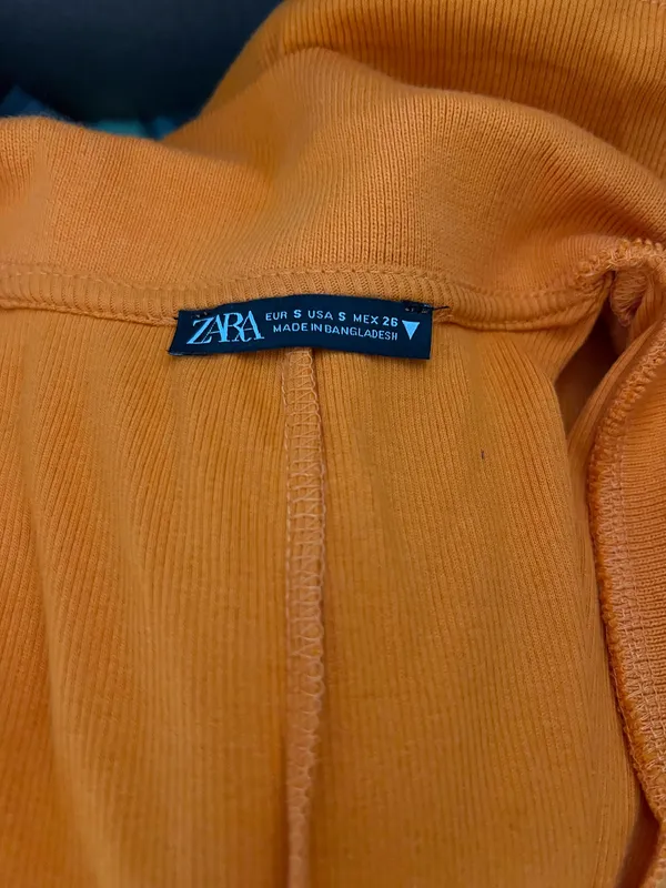 ZARA Orange Mini Dress - Image 5