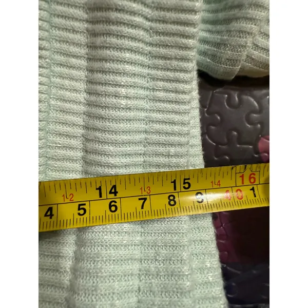 Gymshark Mint Green Ribbed Tie Front Long Sleeve Crop‎ Top Size S - Image 7