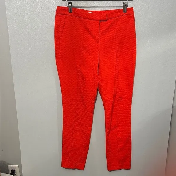 Dalia Womens Dress Pants Red Textured Ankle Tapered Trousers Size 4 - Image 3