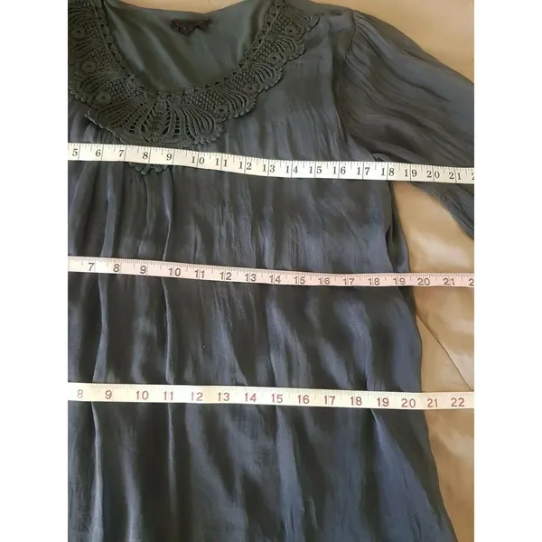 Carla Conti Dress Sz Large Bohemian Boho Ethereal, Romantic Quiet Luxury Neutral - Image 11