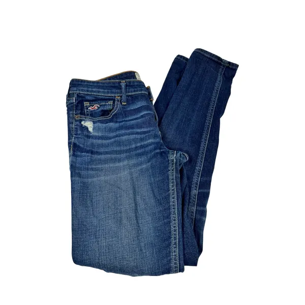 Hollister Y2K Distressed Bootcut Jeans Low Rise Dark‎ Wash W29 L31 - Image 2