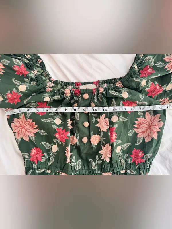 FARM Rio Green Pineapple Garden Organic Cotton Maxi Dress Size M - Image 15