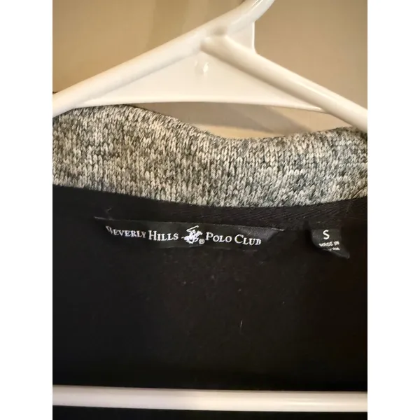 Beverly Hills Polo Club Women Fleece Zip‎ Up Jacket Gray Black Size S - Image 2